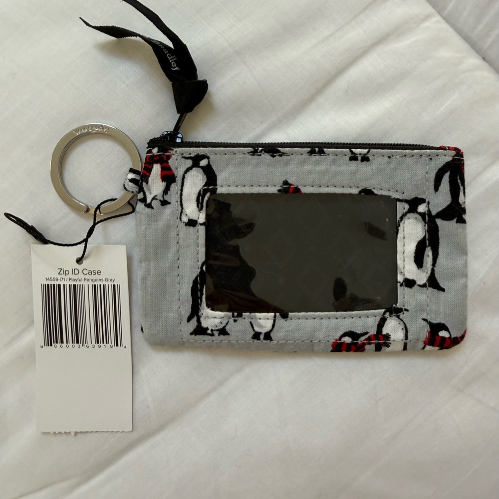 Vera Bradley Gray Zip ID/Wallet - Playful Penguins NWT